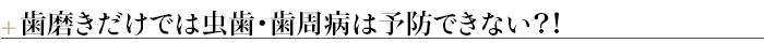 ¶歯磨きだけでは虫歯・歯周病は予防できない？！